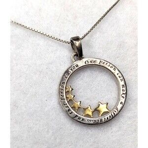 Sterling Silver 925 One Person Can Make a Difference Inspiration Necklace Italy